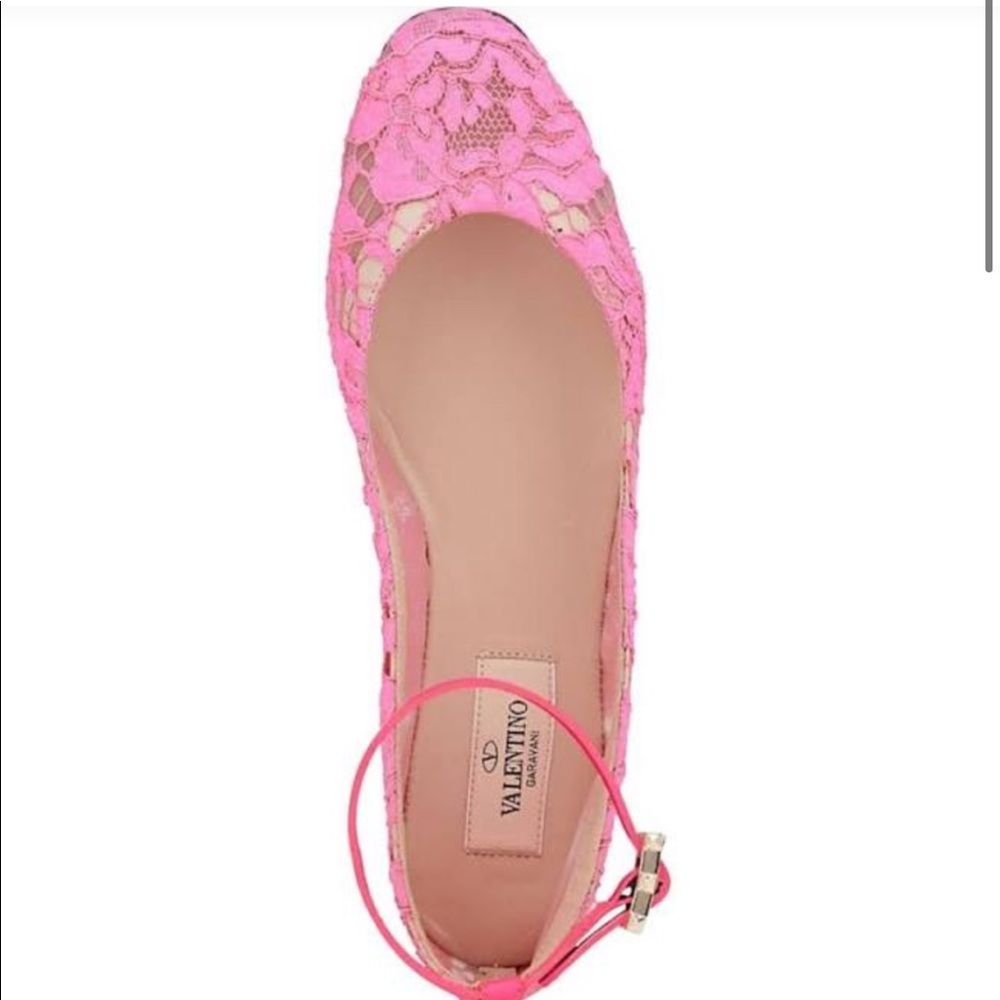 Valentino Garavani Lace Ankle - Strap Flats